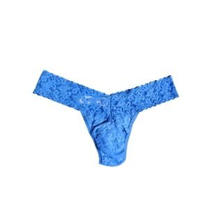 Hanky Panky Panties Sheer Lace Thong Blue One Size Sexy Bikini Low Rise NWOT